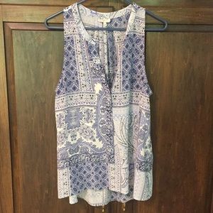 Silk v-neck sleeveless top